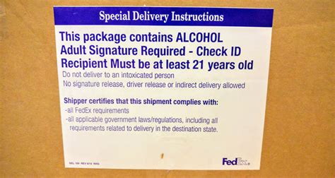 fedex alcohol shipping label.